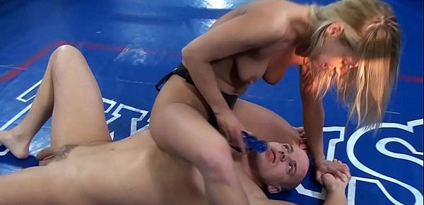  Nikky Thorne vs. Peter - nude erotic mixed wrestling humiliation strapon